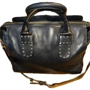 Rebecca Minkoff Black Grommet Studded Satchel Handbag for Women